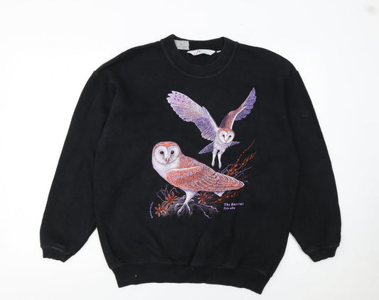 Womens UK Size M JT's Classic Black Pullover Sweatshirt