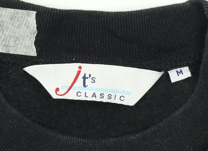 Womens UK Size M JT's Classic Black Pullover Sweatshirt