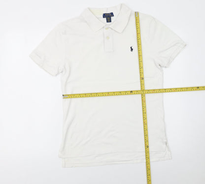 Ralph Lauren Women's White Cotton Polo Shirt XL Classic Fit