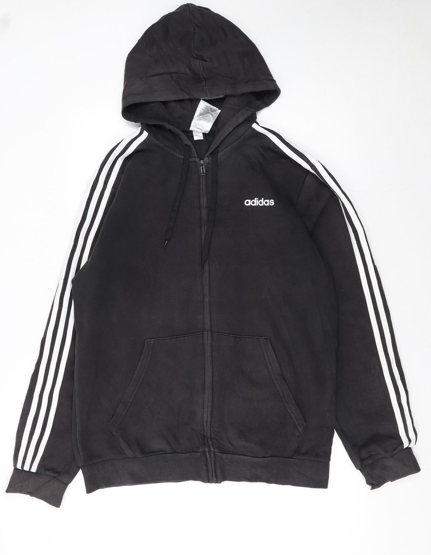 Mens UK Size L adidas Black Full Zip Hoodie