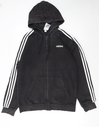 Mens UK Size L adidas Black Full Zip Hoodie