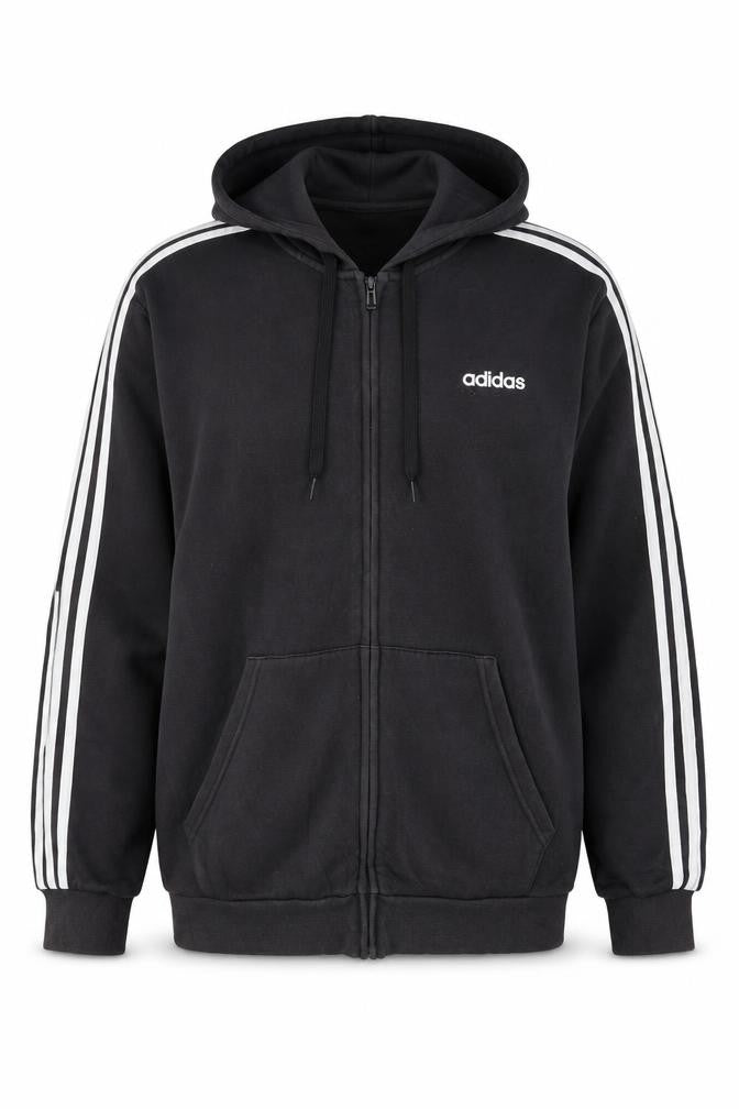 Mens UK Size L adidas Black Full Zip Hoodie