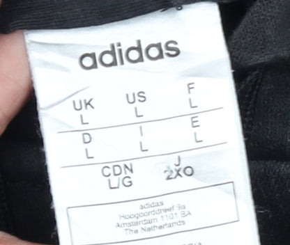 Mens UK Size L adidas Black Full Zip Hoodie