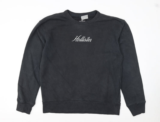 Mens UK Size M Hollister Black Pullover Sweatshirt