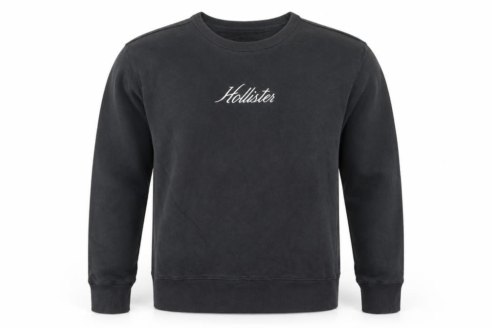 Mens UK Size M Hollister Black Pullover Sweatshirt