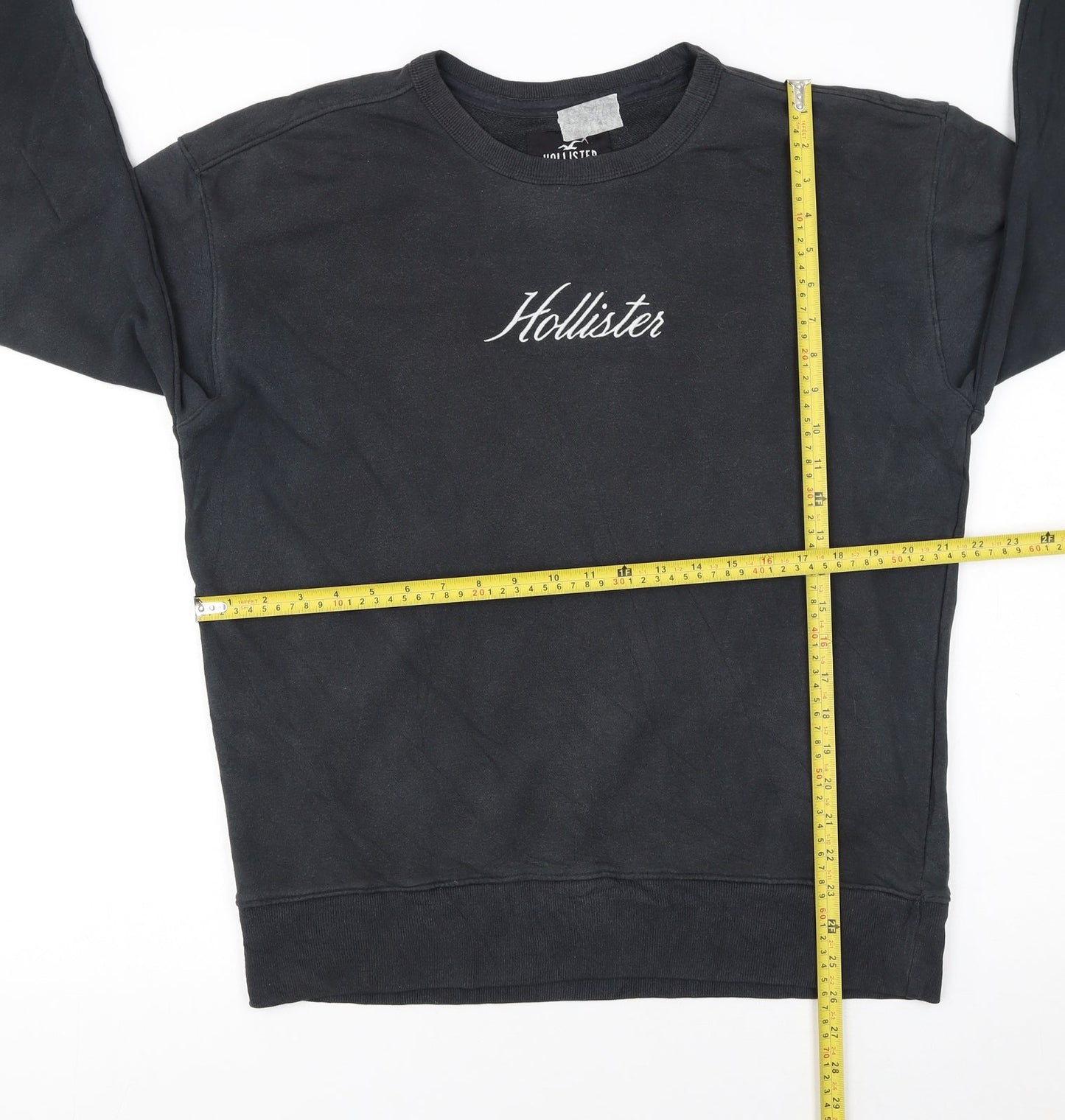 Mens UK Size M Hollister Black Pullover Sweatshirt