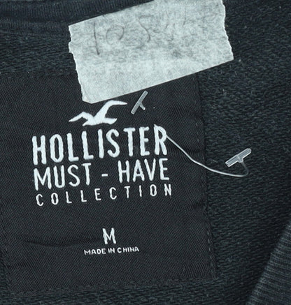 Mens UK Size M Hollister Black Pullover Sweatshirt