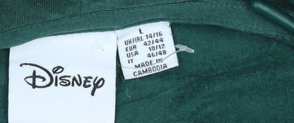 Womens UK Size L Disney Green Pullover Hoodie