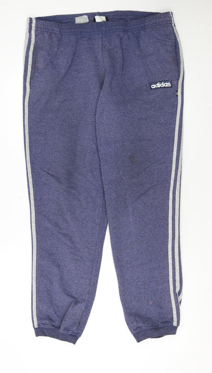 Adidas Men's Blue Jogger Sweatpants S Regular Fit Casual Tapered