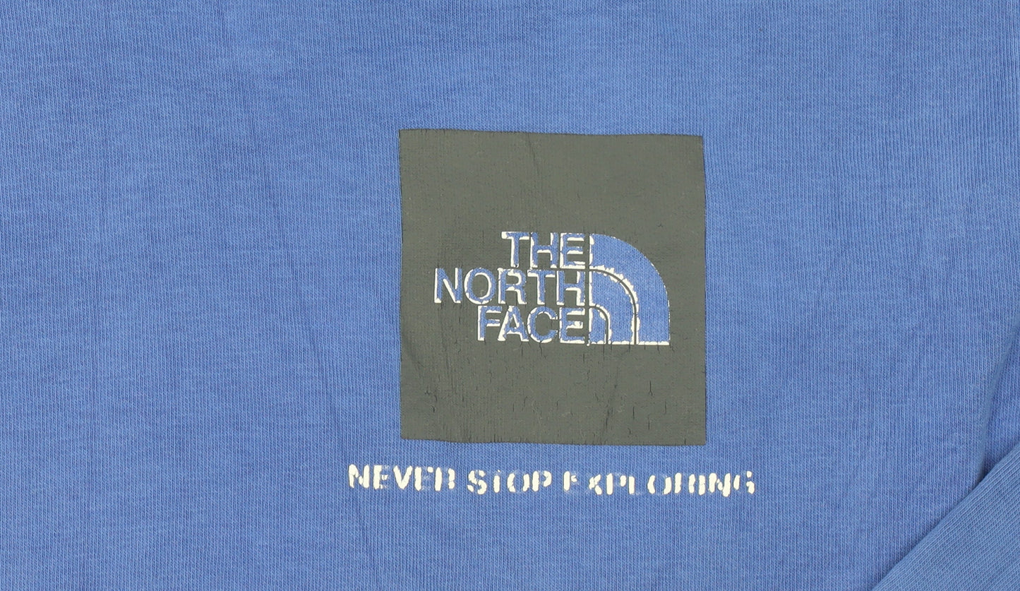 Mens UK Size L The North Face Blue Pullover Hoodie