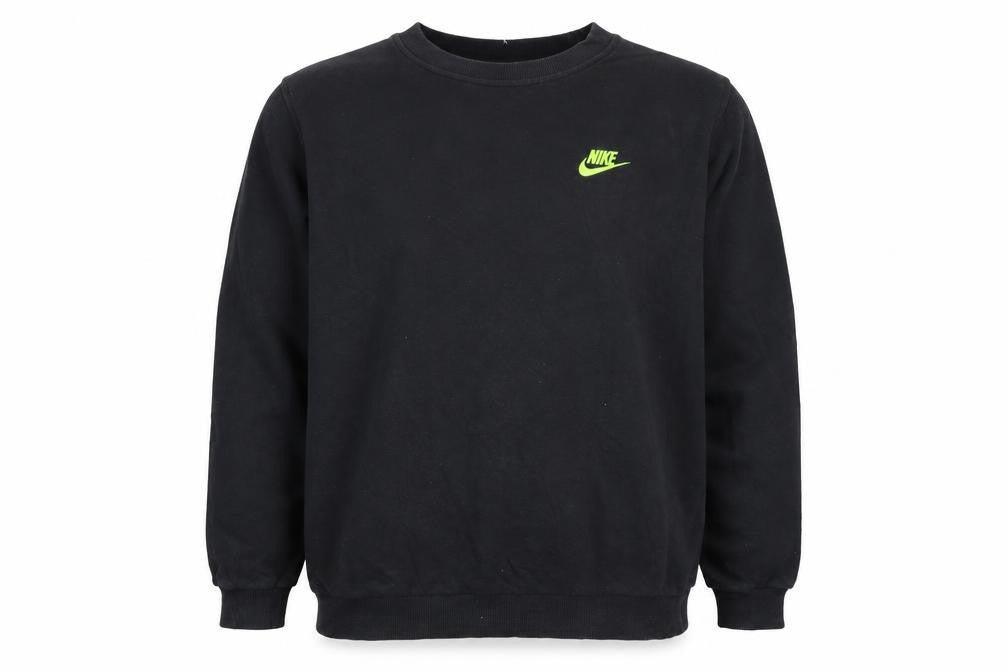 Nike Boys Black XL Pullover Sweatshirt with Neon Logo – Regular Fit
