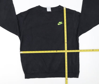 Nike Boys Black XL Pullover Sweatshirt with Neon Logo – Regular Fit