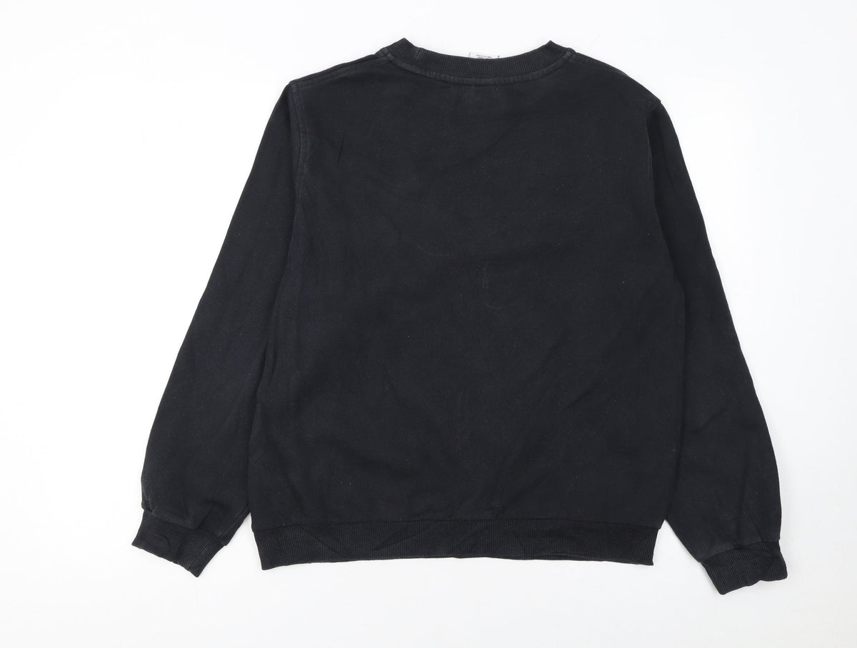 Nike Boys Black XL Pullover Sweatshirt with Neon Logo – Regular Fit