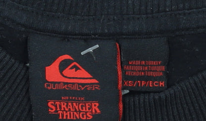Mens UK Size XS Quiksilver Black Pullover Sweatshirt