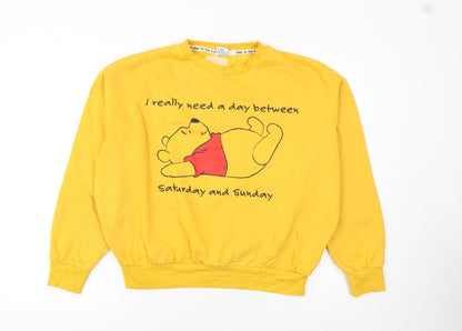 Womens UK Size M Disney Yellow Pullover Sweatshirt