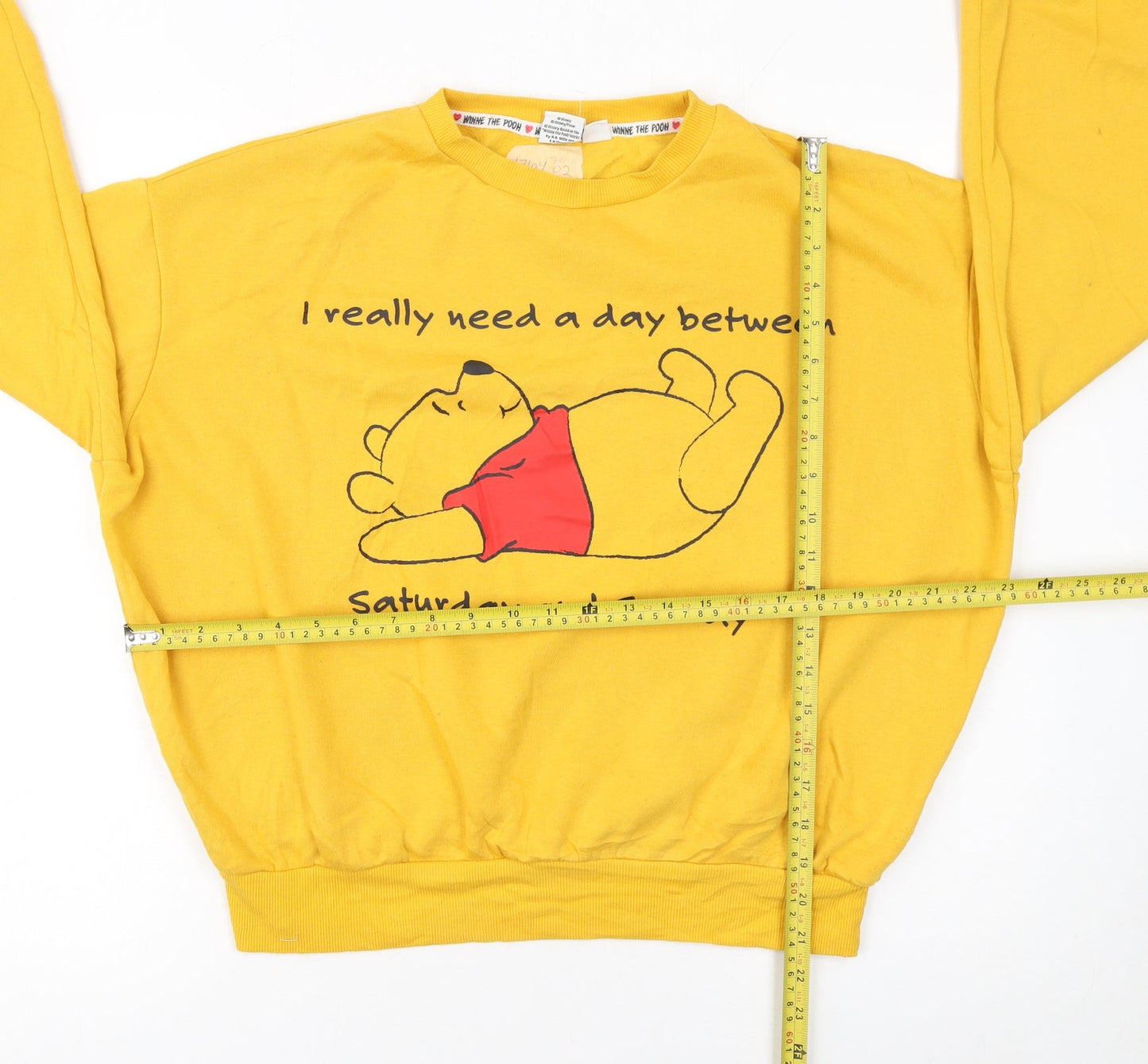 Womens UK Size M Disney Yellow Pullover Sweatshirt