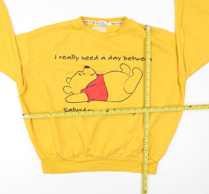 Womens UK Size M Disney Yellow Pullover Sweatshirt