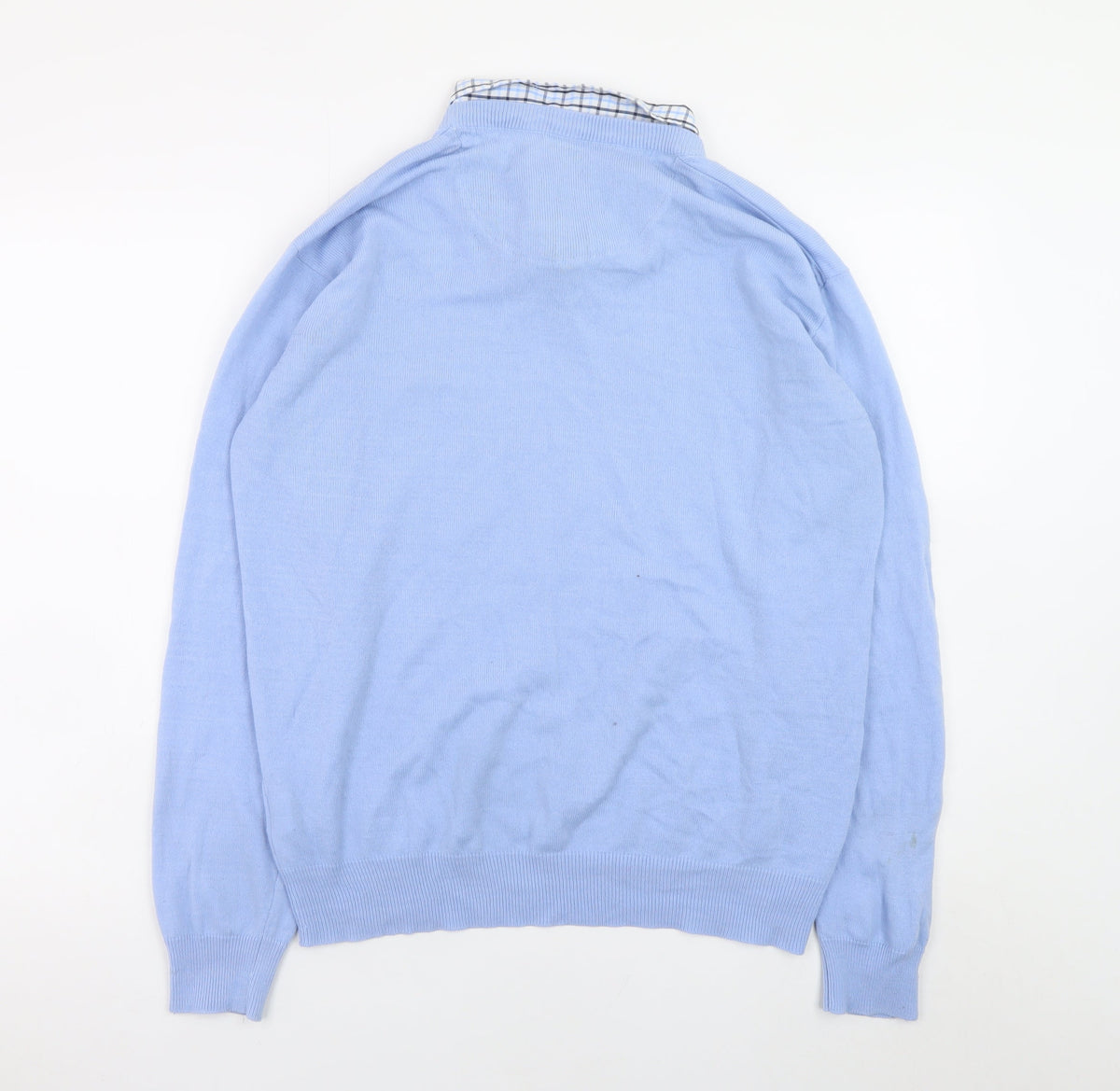 Pierre Cardin Men Blue XL V-Neck Acrylic Pullover Jumper