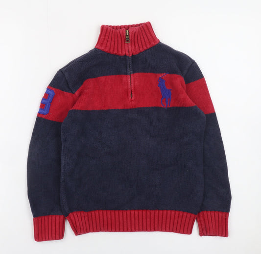Boys UK Size 7 Years Ralph Lauren Blue Pullover Jumper