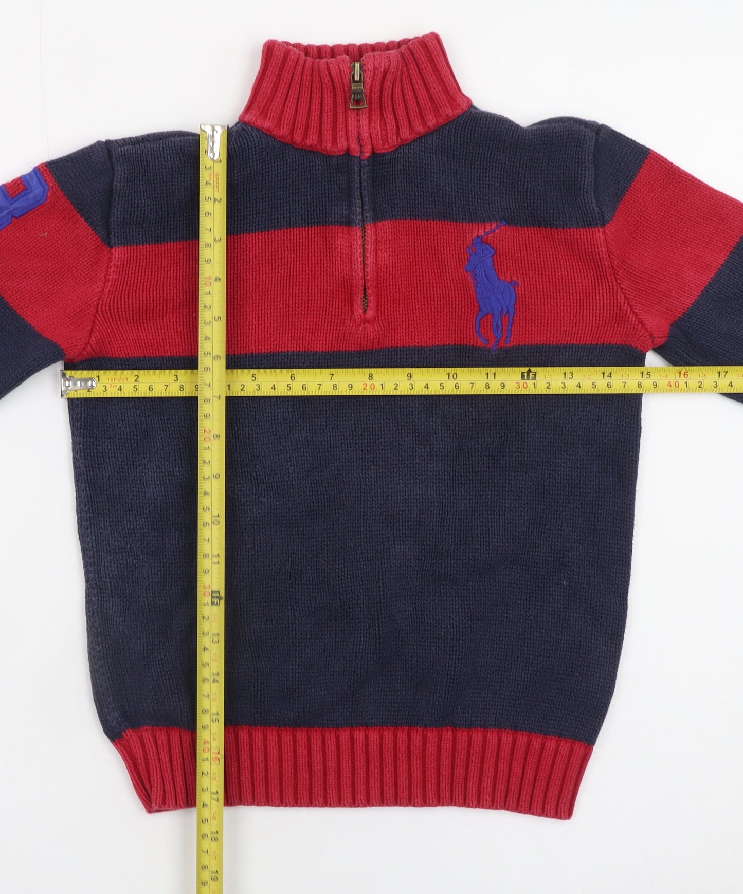 Boys UK Size 7 Years Ralph Lauren Blue Pullover Jumper