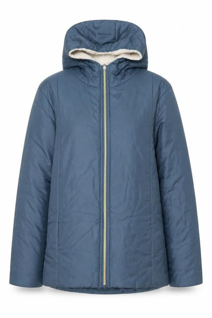 Nathalie Andersen Women's Blue Hooded Puffer Jacket Size S