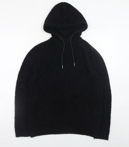 Womens UK Size XS H&M Divided Black Pullover Hoodie