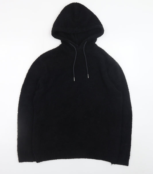 Womens UK Size XS H&M Divided Black Pullover Hoodie