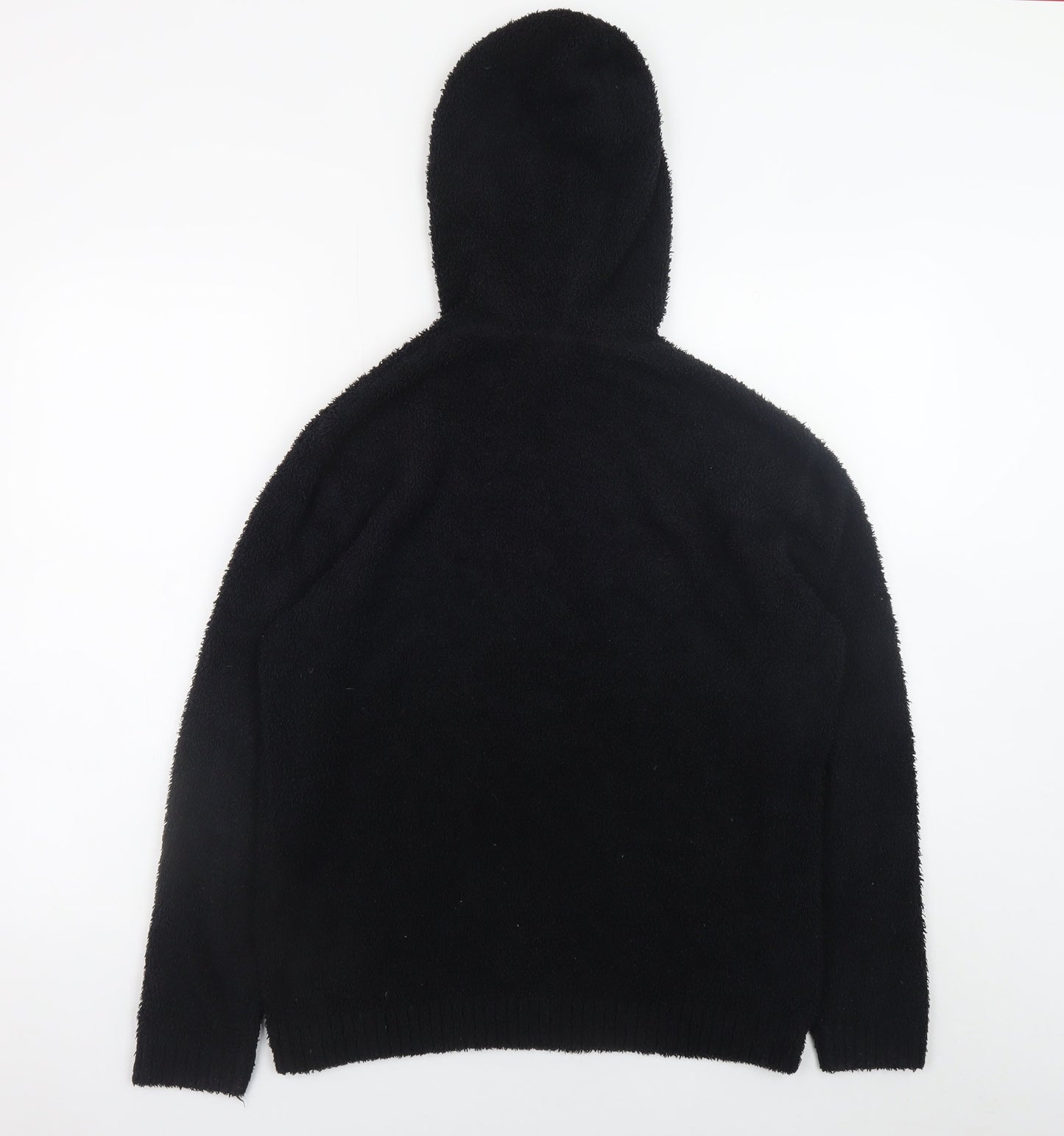 Womens UK Size XS H&M Divided Black Pullover Hoodie
