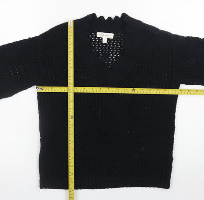 Womens UK Size S Marks and Spencer Black Pullover Jumper