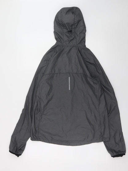 Nike Mens Grey Windbreaker Hooded Running Jacket Size M