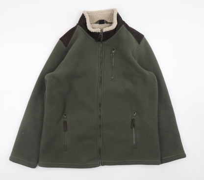 Cotton Traders Men's Green Fleece Lined Full Zip Jacket Size M