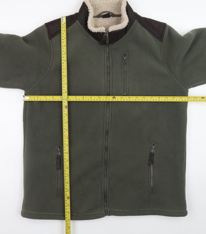Cotton Traders Men's Green Fleece Lined Full Zip Jacket Size M