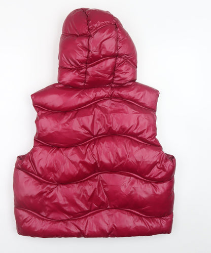 Superdry Men's Red Puffer Hooded Waistcoat L 42in Outdoor Casual