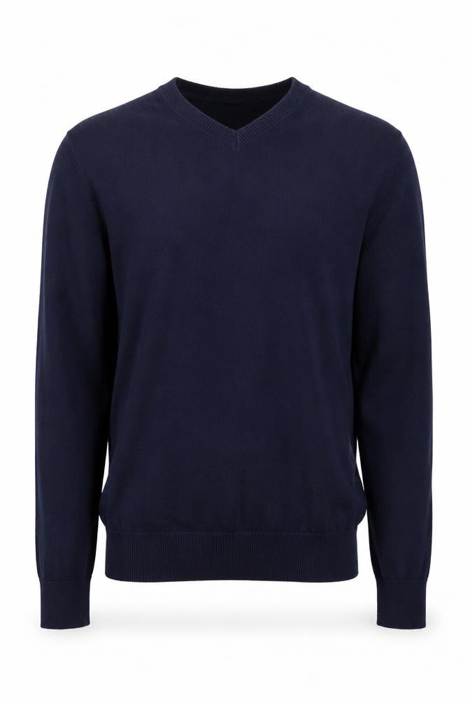 Gap Men's Blue XS V-Neck Cotton Pullover Jumper