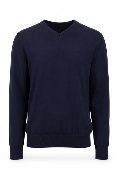Gap Men's Blue XS V-Neck Cotton Pullover Jumper