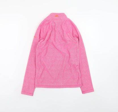 Trespass Girls Pink 1/2 Zip Pullover Fleece Sweatshirt 9-10 Years