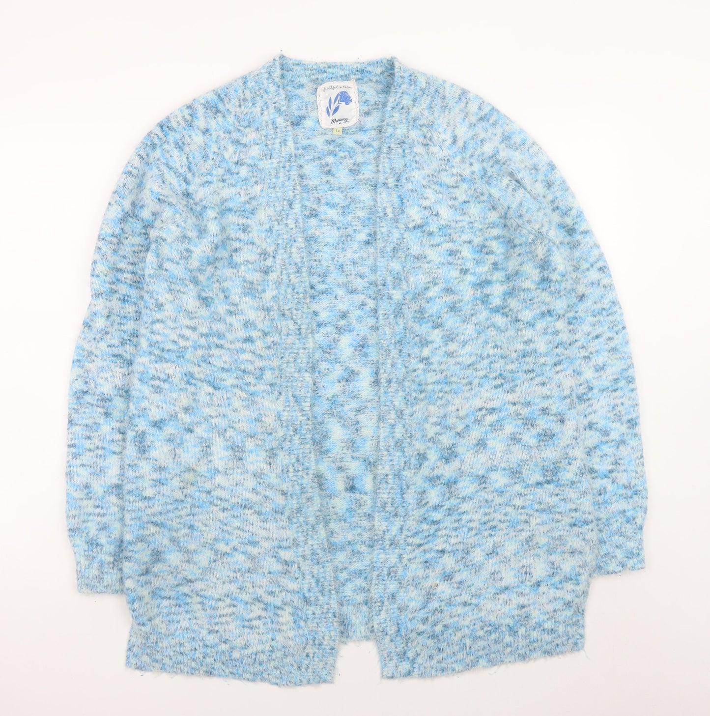 Womens UK Size 14 Mantaray Blue Cardigan Jumper