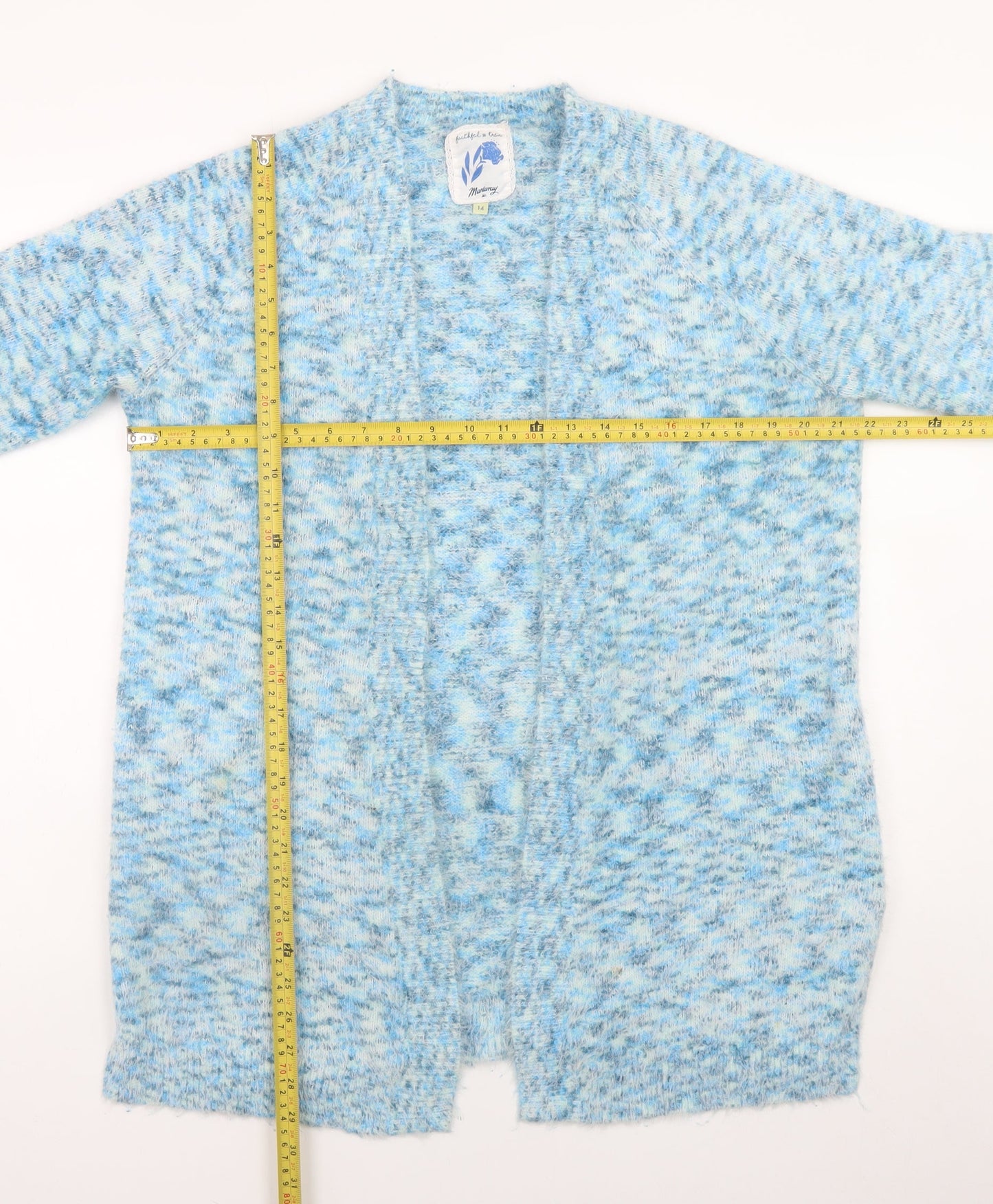 Womens UK Size 14 Mantaray Blue Cardigan Jumper