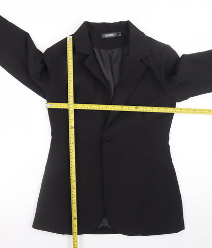 Missguided Womens Black Slim Fit Classic Blazer UK 10