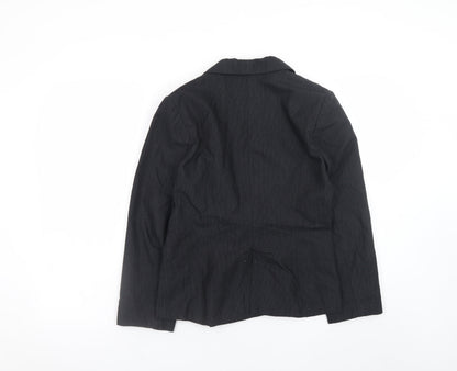 Therapy Womens Black Pinstripe Blazer Size 10 Classic Formal Jacket