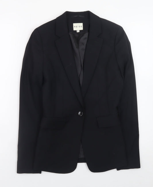 Reiss Womens Black Wool Slim Fit Blazer Jacket UK 6