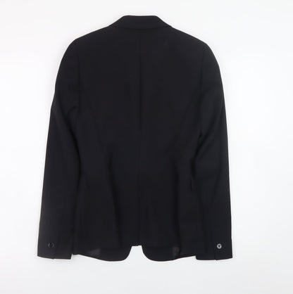 Reiss Womens Black Wool Slim Fit Blazer Jacket UK 6