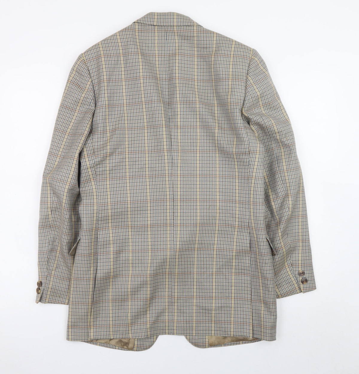 Magee Mens Brown Check Wool Tweed Blazer Jacket 38R Classic Lined