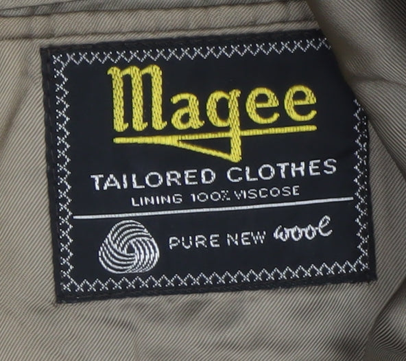 Magee Mens Brown Check Wool Tweed Blazer Jacket 38R Classic Lined