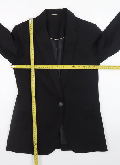 Mango Women's Black Blazer Jacket Size 8 Regular Fit