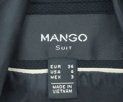 Mango Women's Black Blazer Jacket Size 8 Regular Fit