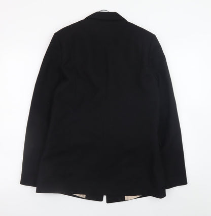 Oasis Women's Black Size 12 Blazer Jacket Classic Mid-Length Workwear