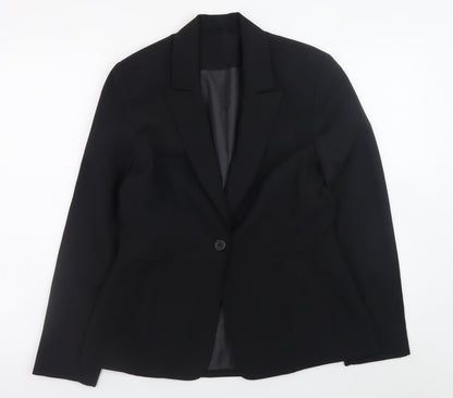 Essentials Women’s Black Classic Blazer Size 10 Lined Work Jacket