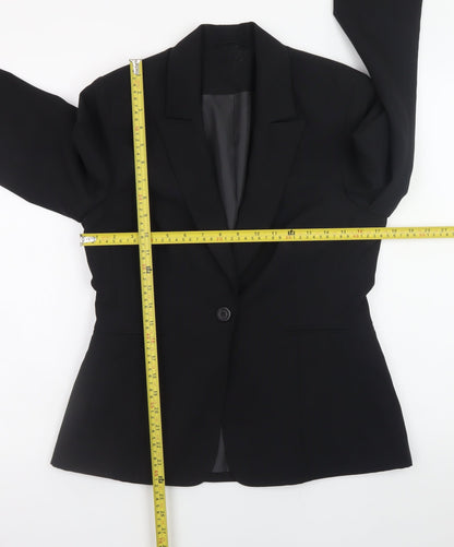 Essentials Women’s Black Classic Blazer Size 10 Lined Work Jacket