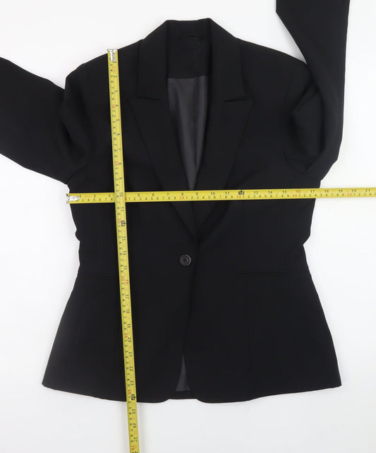 Essentials Women’s Black Classic Blazer Size 10 Lined Work Jacket